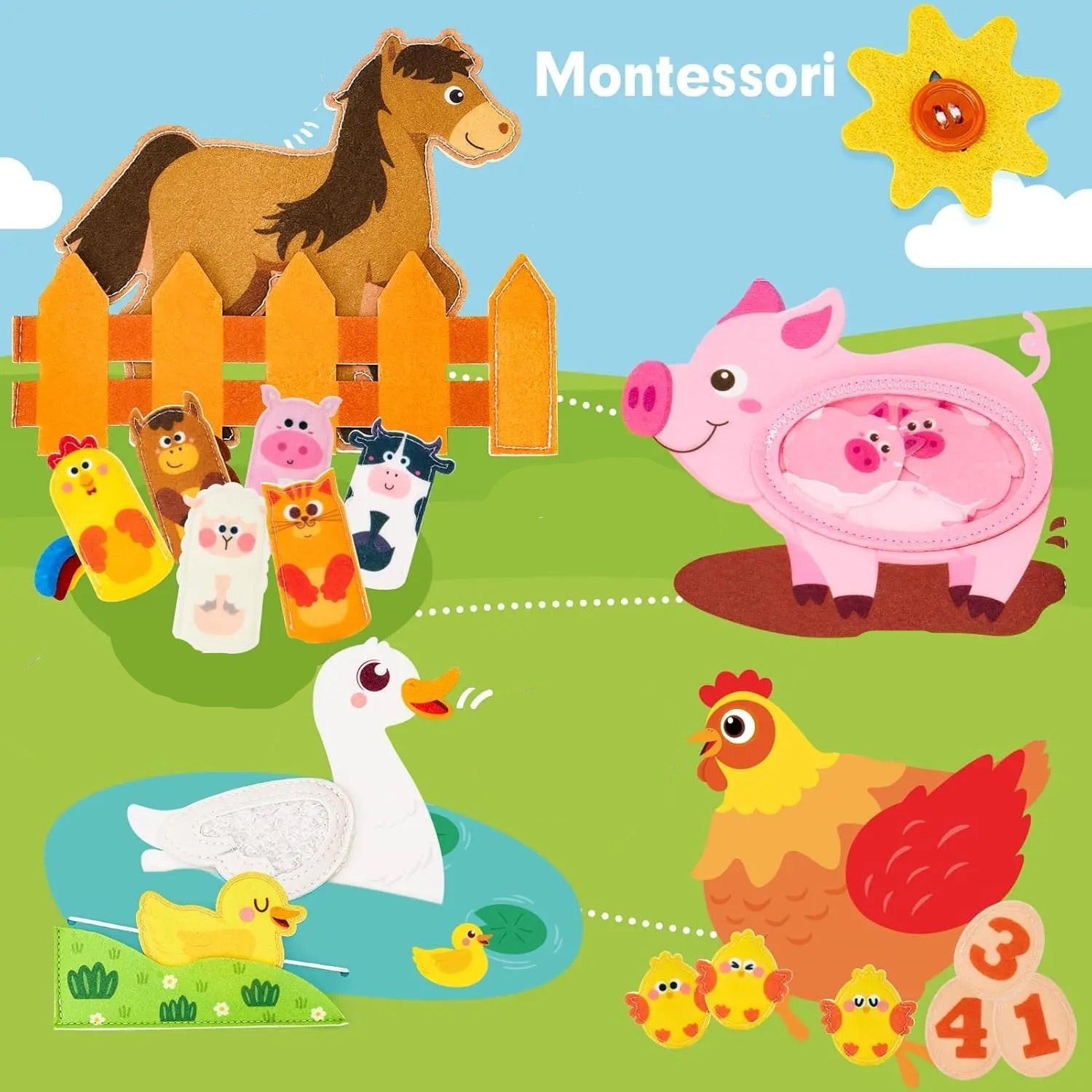 3D Montessori - Livre d'histoires : La Ferme Magique